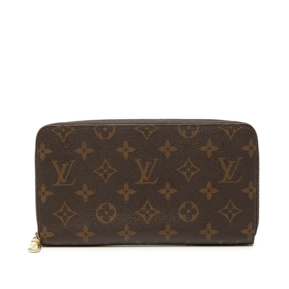Louis Vuitton Monogram Zippy Organizer Round Zipper Long Wallet Brown Leather
